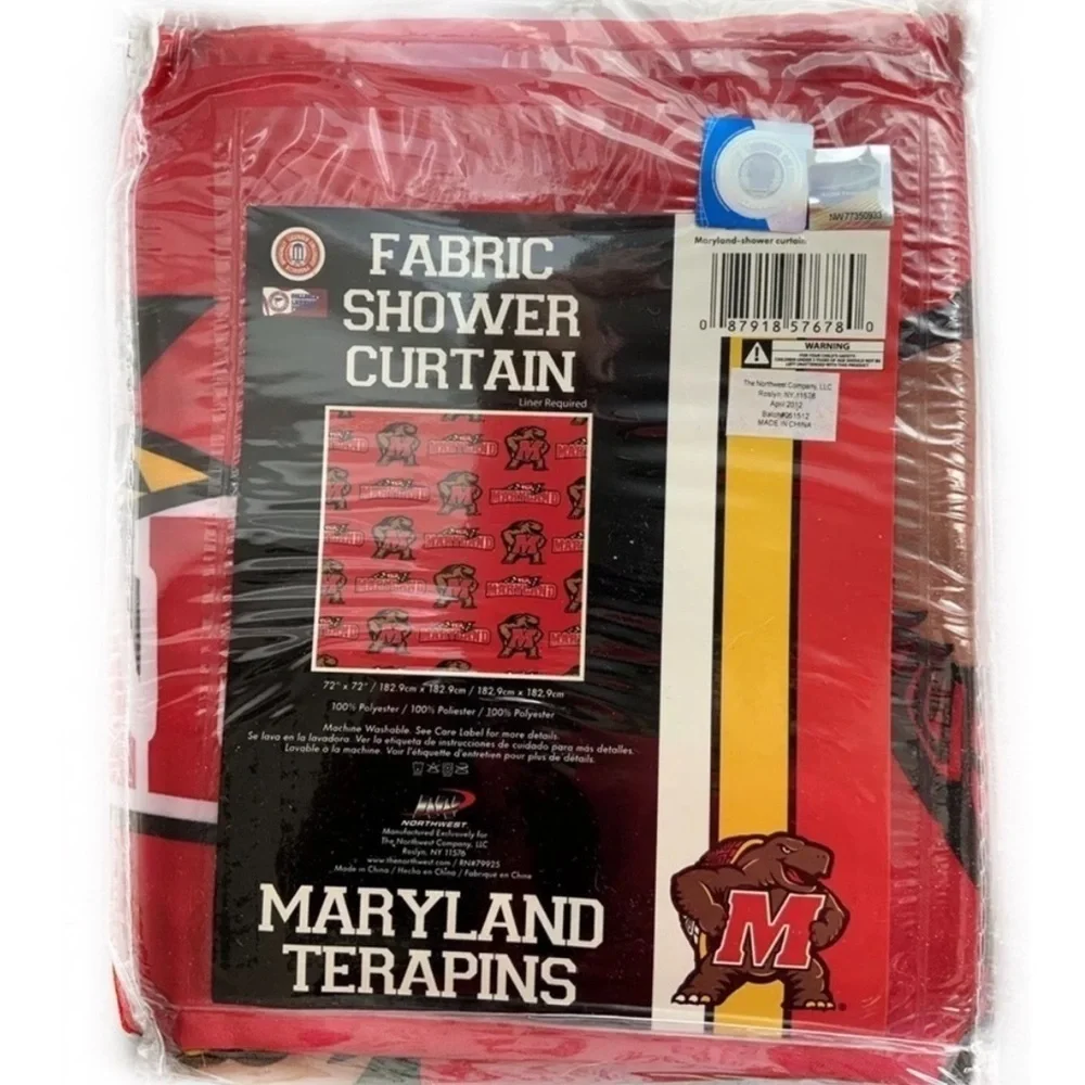 Maryland Terrapin Fabric Shower Curtain Maryland University Terps 72 X 72
